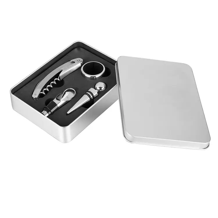 4pcs Wine Tools Tin Box Wine Set