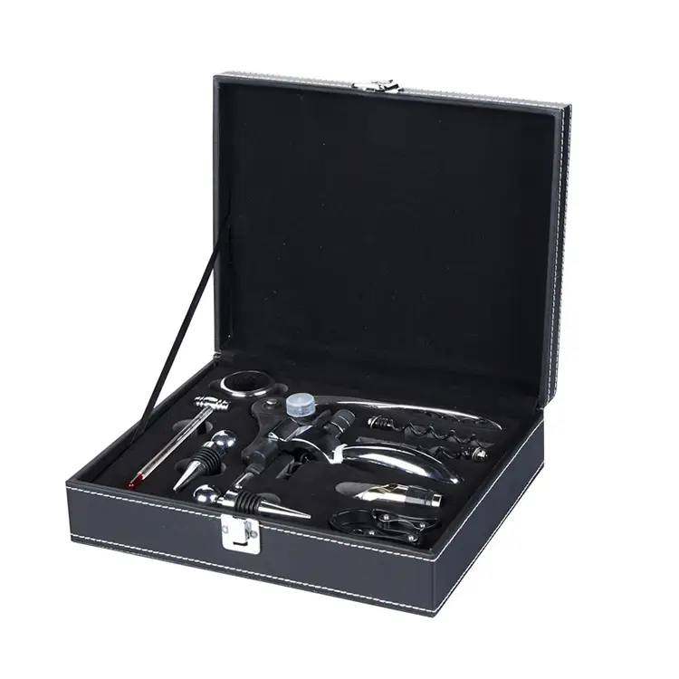Black PU Wine Set