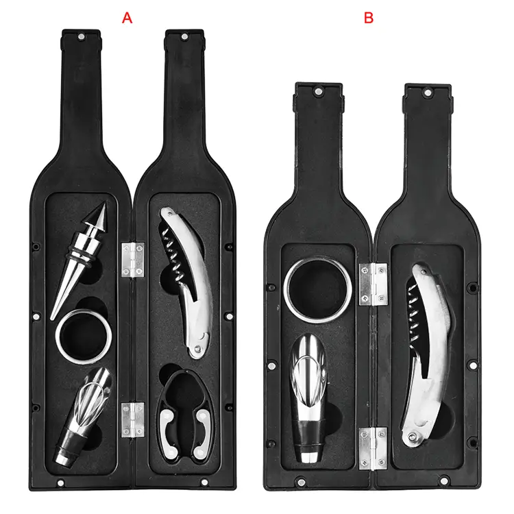 Bottle Shape Plastic Box Wine Set