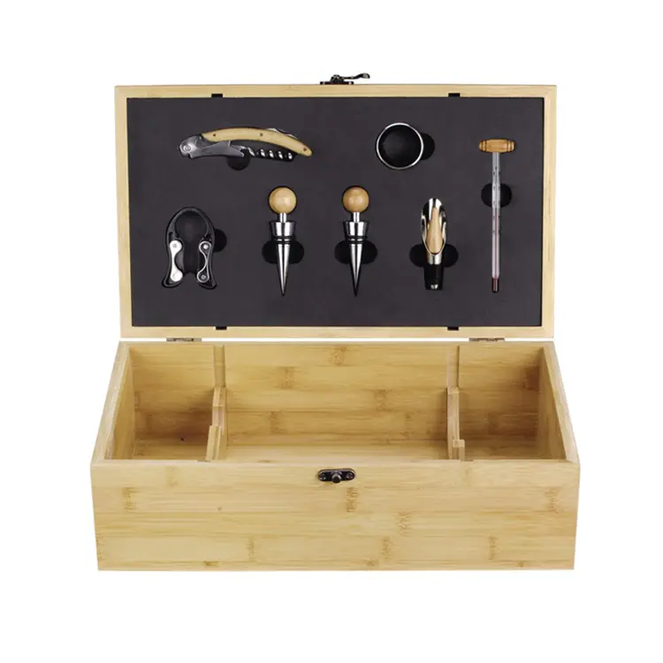 Double Bottle Bamboo Wine Set