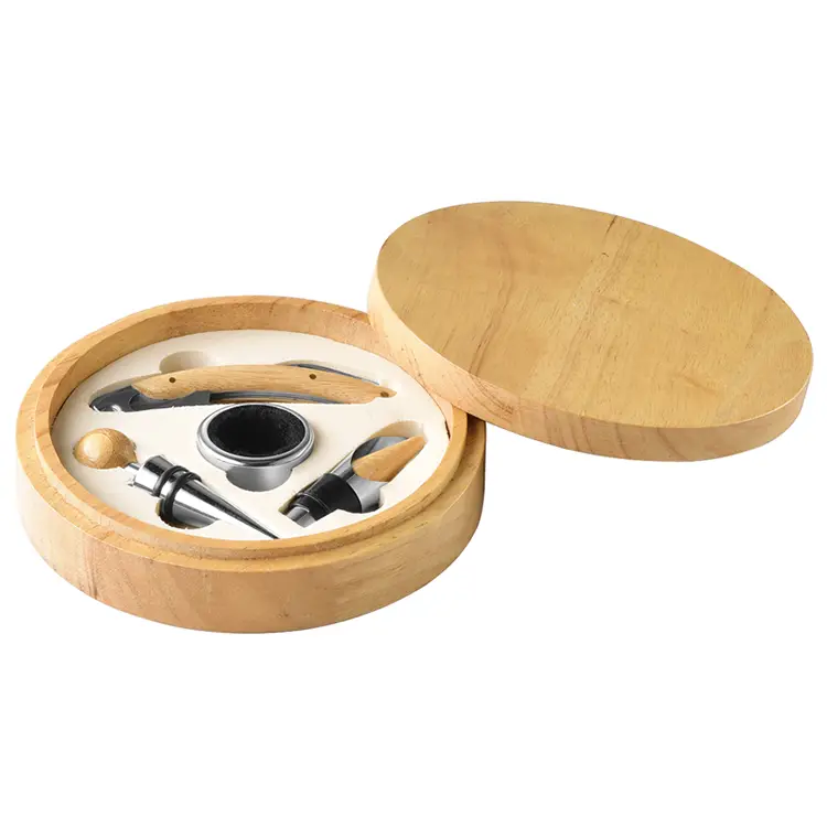 Round Shape Bamboo Wine Set